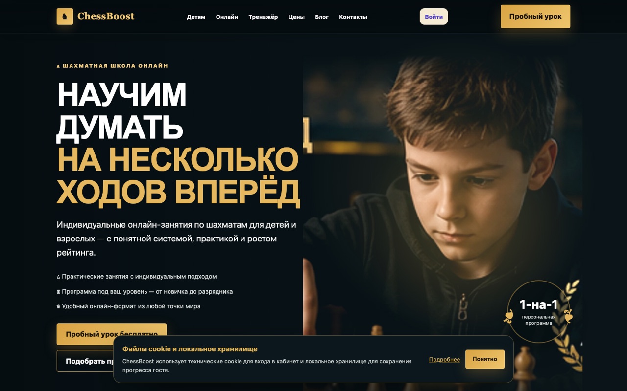 Скриншот проекта ChessBoost